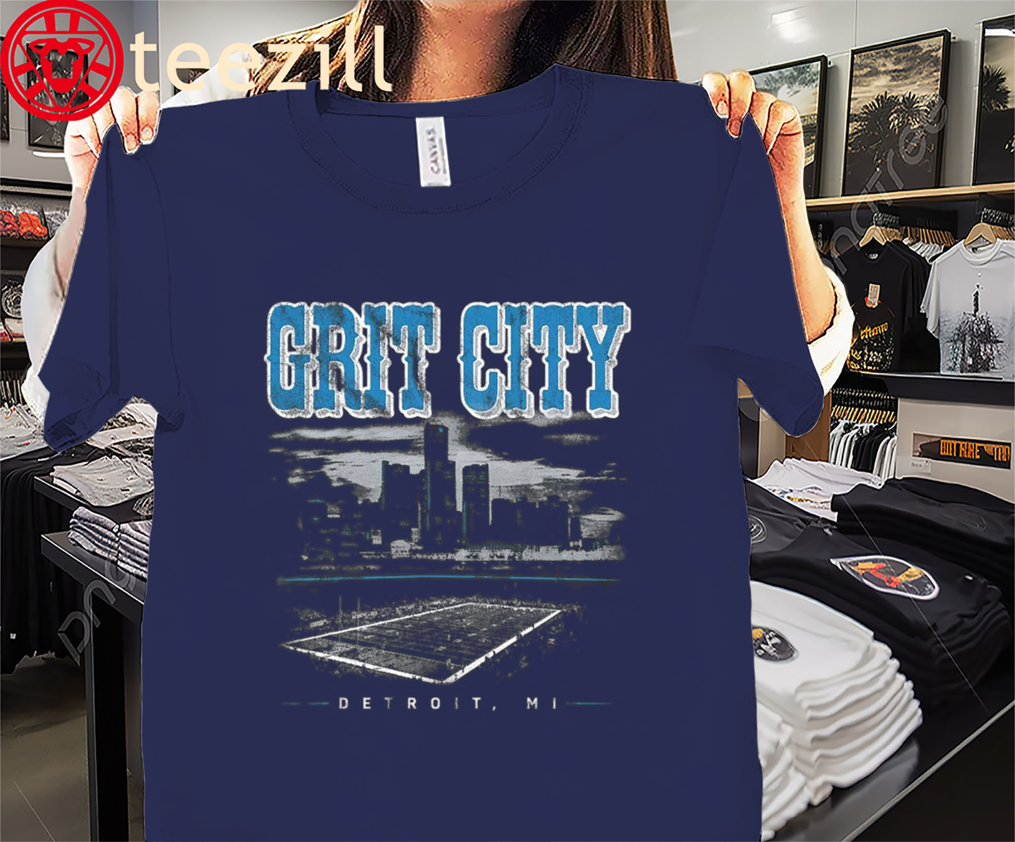 Grit City Detroit Stadium Shirt Detroit Football Tees