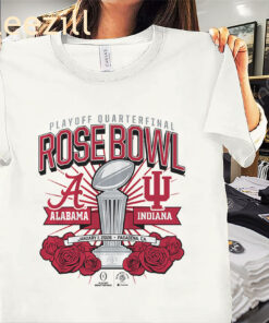 Indiana Hoosiers vs. Alabama Crimson Tide 2025 CFP Rose Bowl Matchup Shirt College Football Tee