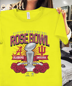 Indiana Hoosiers vs. Alabama Crimson Tide 2025 CFP Rose Bowl Matchup Shirt College Football Tees