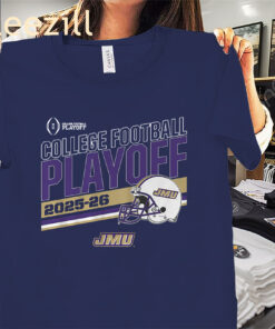 JMU 2025 CFP Stripe Shirt James Madison Dukes Football Tees