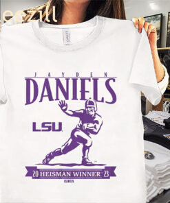 Jayden Daniels Heisman Trophy Shirt – LSU Football Tee