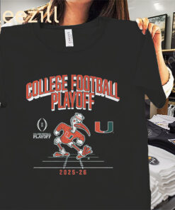 Miami 2025 CFB Playoff Mascot Shirt Miami Football Tees