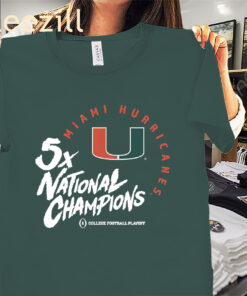 Miami Hurricanes 2025 CFP 5x National Champions Shirt - Miami Football Tee