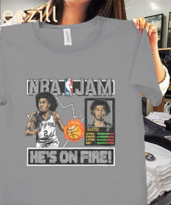 NBA Jam Spurs Dylan Harper He's On Fire Shirt San Antonio Spurs Basketball Tee