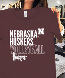 Nebraska Text Logo Overlay Shirt Nebraska Volleyball Tees