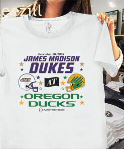 Oregon Ducks & JMU Dukes 2025 CFP 1st Round Matchup Shirt College Football Tee