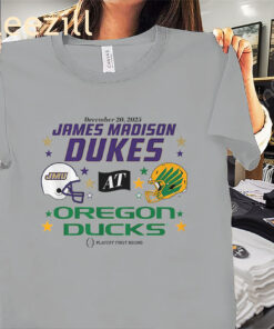 Oregon Ducks & JMU Dukes 2025 CFP 1st Round Matchup Shirt College Football Tees