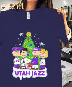 Peanuts Utah Jazz Christmas Premium Tee Shirts
