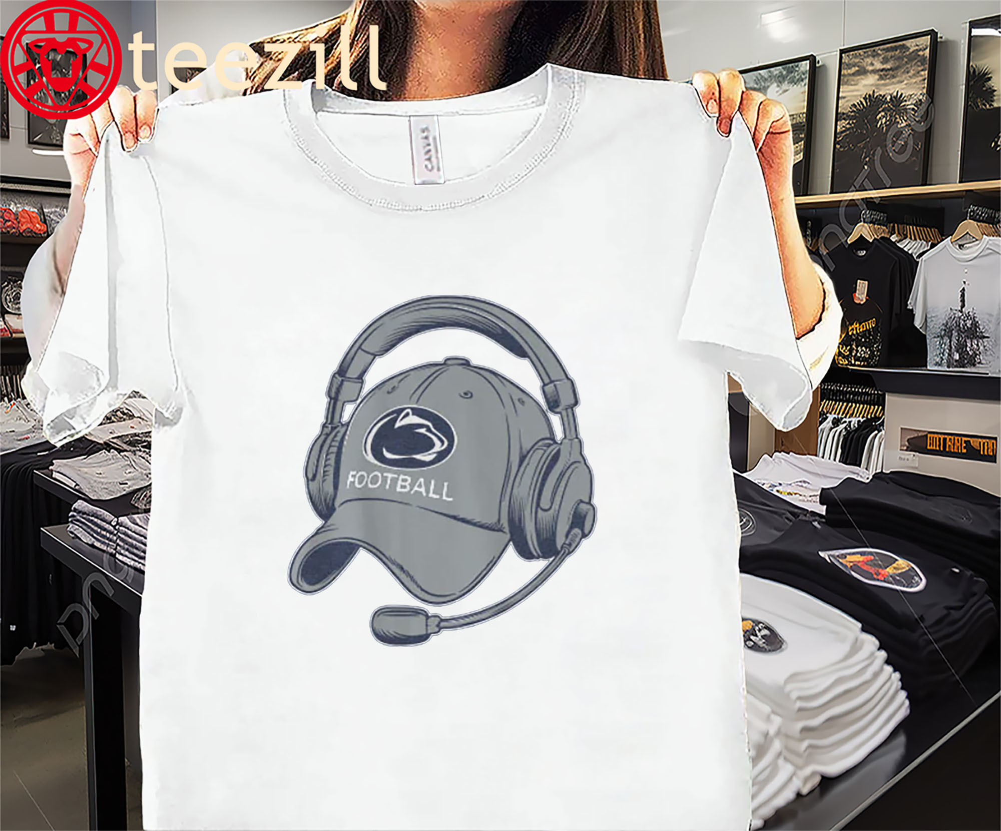 Penn Coach's Hat & Headset Shirt Penn State Football Tee