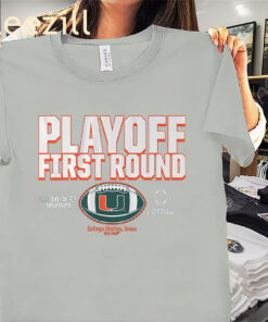 Alternative view of Play First Round Winner 2025 Miami Hurricanes Football Shirt