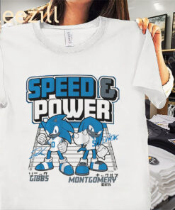 Sega Sonic & Knuckles Shirt Detroit Football Tee