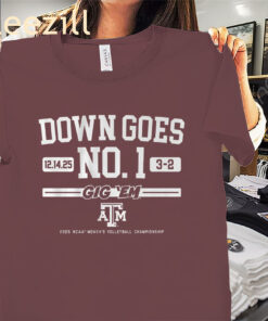 Texas A&M Volleyball Down Goes No. 1 Shirt NCAA Volleyball Tee
