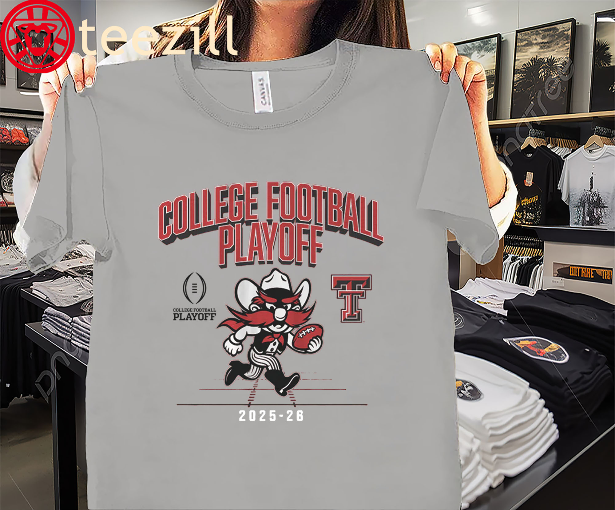 Texas Tech 2025 CFB Playoff Mascot Shirt Texas Tech Football Tees