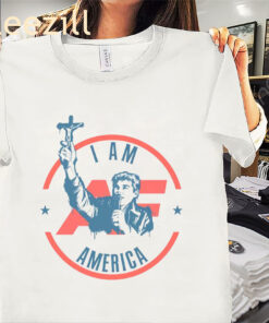 The America First Crucifix Shirt Nick Fuentes Tee