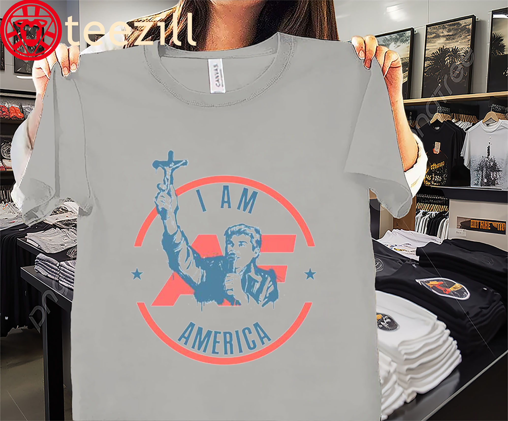 The America First Crucifix Shirt Nick Fuentes Tees