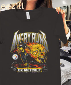 The Angry Runs 2025 Steelers DK Metcalf Shirt - Pittsburgh Steelers Football Tee