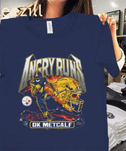 The Angry Runs 2025 Steelers DK Metcalf Shirt - Pittsburgh Steelers Football Tees