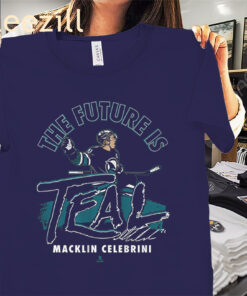 The Future is Teal Macklin Celebrini Shirt - San Jose Sharks Hockey Tees
