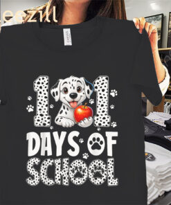 101 Days Smarter Dog 100th Day of School Tee Shirt