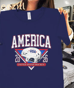 America Hockey Helmet Premium Tee Shirts