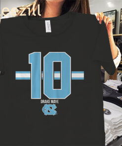 Drake Maye 10 Stripe Rep a UNC legendShirt