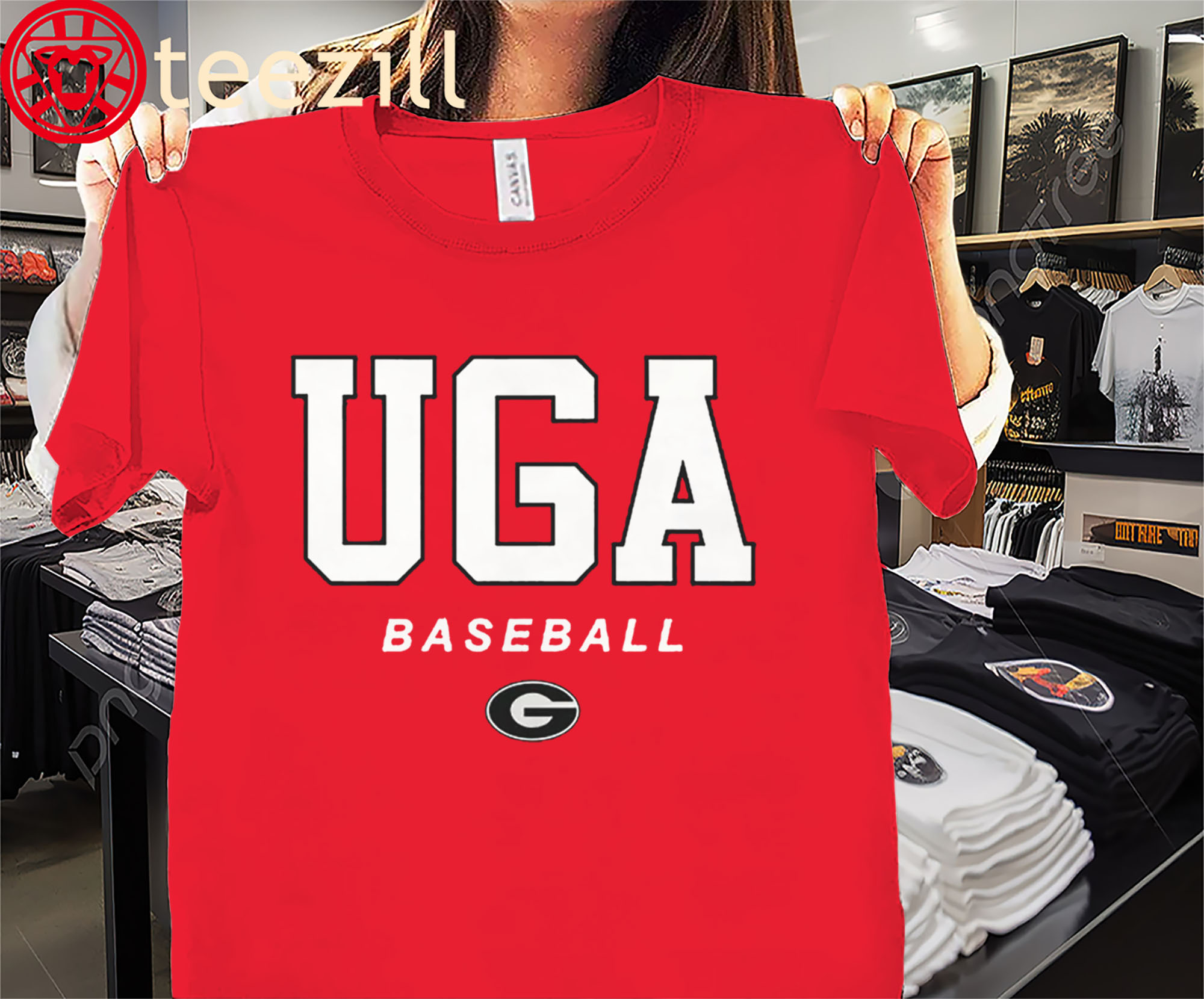 Georgia Baseball Wordmark & Logo Officially Licensed Shirt