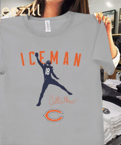 Graphic Iceman Caleb Williams T-Shirt - Football Bears Tee