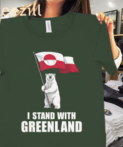 I Stand with Greenland Flag Bear Tee Shirt