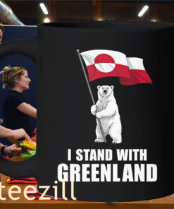 I Stand with Greenland Flag Bear Tee Shirt Mug