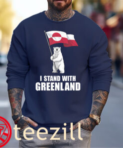 I Stand with Greenland Flag Bear Tee Shirt Sweater
