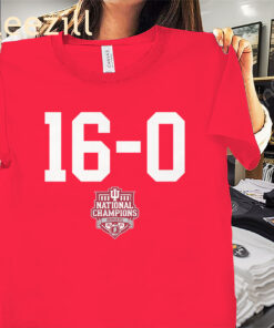 Indiana Football 16-0-2025 CFP National Champions Logo Shirt - Indiana Hoosiers Fan Tee
