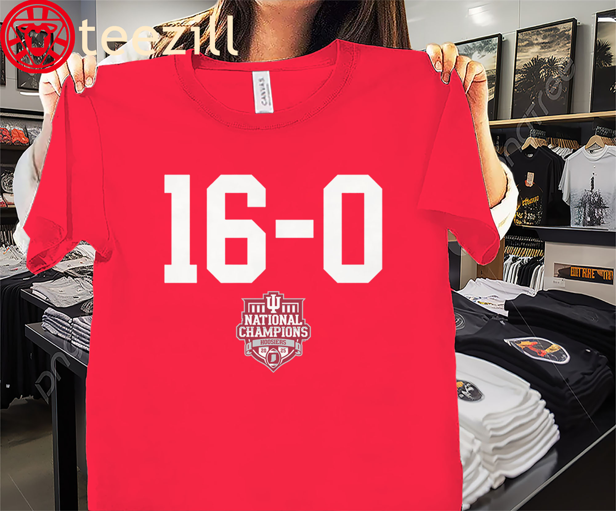 Indiana Football 16-0-2025 CFP National Champions Logo Shirt - Indiana Hoosiers Fan Tee