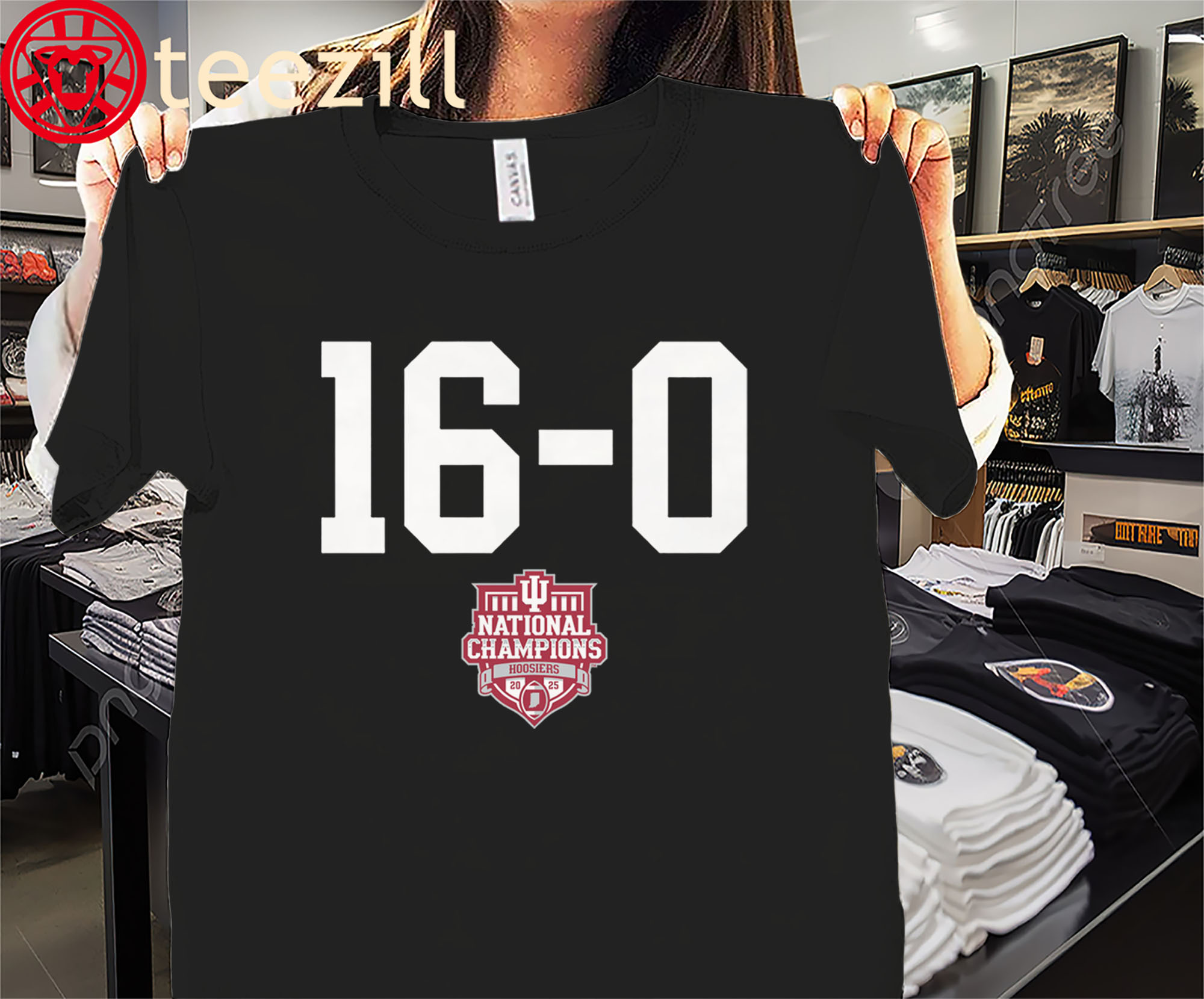 Indiana Football 16-0-2025 CFP National Champions Logo Shirt - Indiana Hoosiers Fan Tees