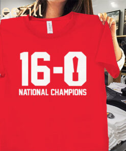 Indiana Football 16-0 National Champions Tee Shirt