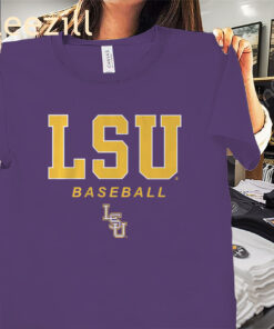LSU Wordmark and Logo Baseball Shirt
