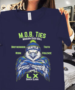 MOB Ties Mission Over Bull Shirt - Seattle Seahawks Football Tee