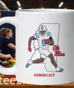 Ole Miss Football Kewan Lacy State Star White Tee Shirt Mug