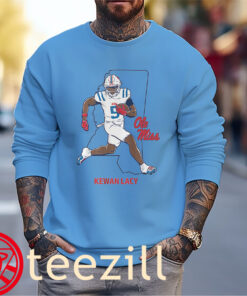 Ole Miss Football Kewan Lacy State Star White Tee Shirts
