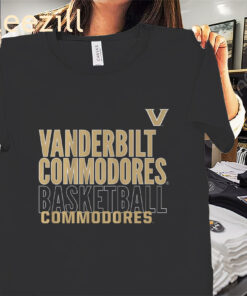Vanderbilt Text Logo Overlay Shirt - Vanderbilt Basketball Tee