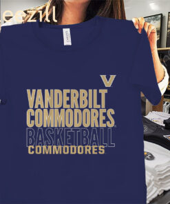 Vanderbilt Text Logo Overlay Shirt - Vanderbilt Basketball Tees