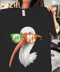Vintage Miami White Ibis With Sunglasses Shirt