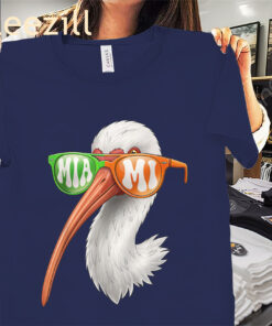 Vintage Miami White Ibis With Sunglasses Shirts