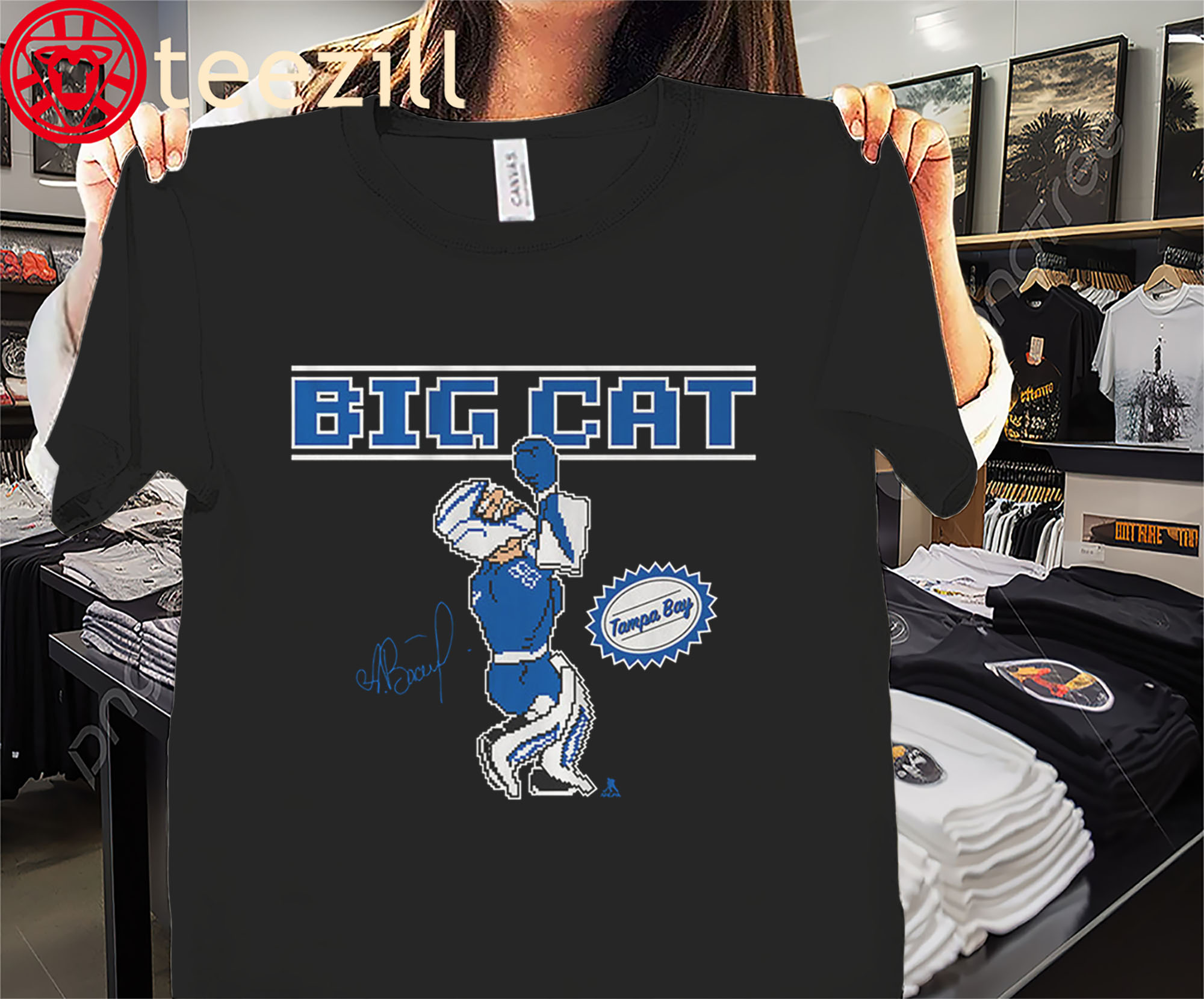 Big Cat Retro Punch Andrei Vasilevskiy Shirt – TB Lightning Hockey Tee