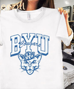 BYU Alma Cougars School Football Name Arch T-Shirts