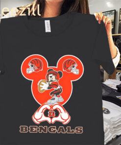 Cincinnati Bengals Football Tee Mickey Mouse Love Heart Shirts