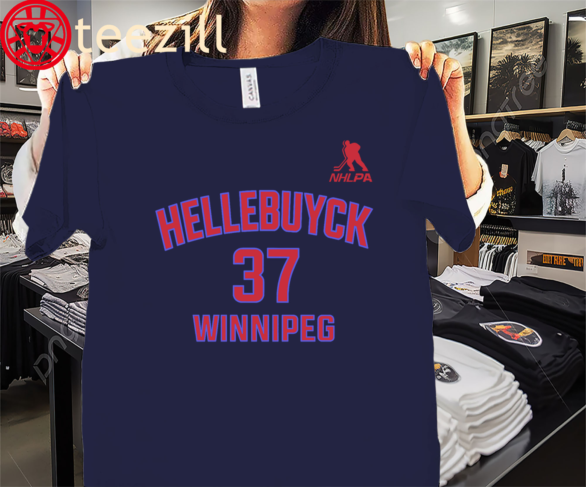 Connor Hellebuyck Name & Number Shirt – Winnipeg Hockey Fan Tee