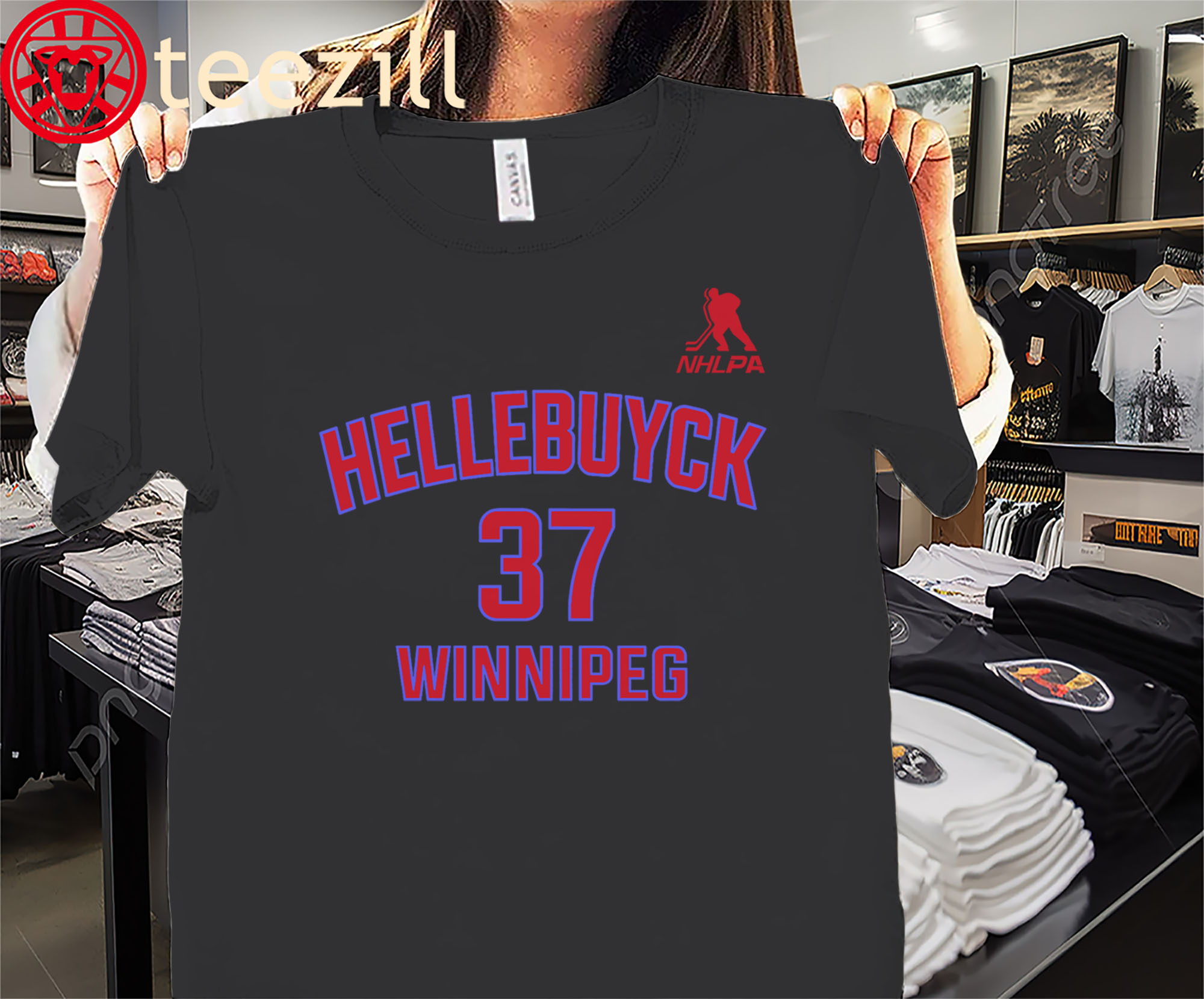 Connor Hellebuyck Name & Number Shirt – Winnipeg Hockey Fan Tees