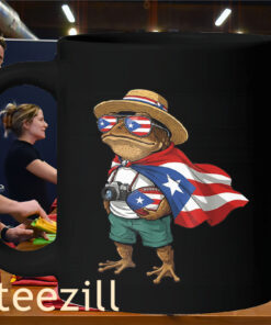 Coqui Frog Puerto Rico Flag Boricua Football Tee ShirtMug