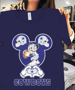 Dallas Cowboys Football Tee Mickey Mouse Love Heart Shirts