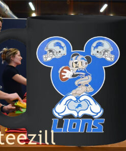 Detroit Lions Football Tee Mickey Mouse Love Heart Shirt Mug
